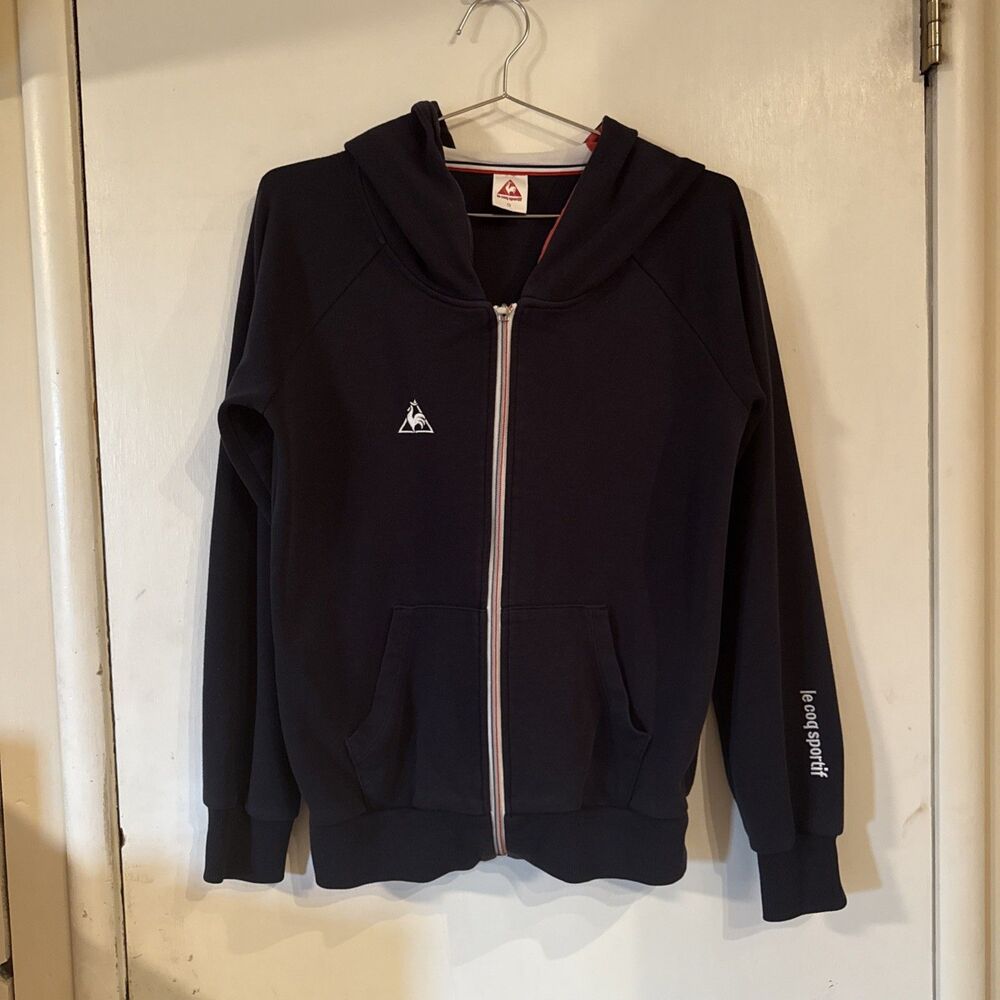 Le Coq Sportif Hoodie Blue Full Zip Sweatshirt Jacket France Logo | Small (0)
